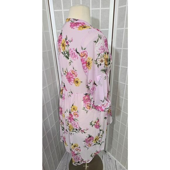 Torrid Lexie Pink Babydoll Chiffon Tunic Blouse High Low Size: 00X (10) - Picture 7 of 8